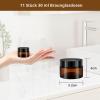 CafullCon 30 mL Refillable Cream Jars, 11-Pack Amber Glass Containers view 2