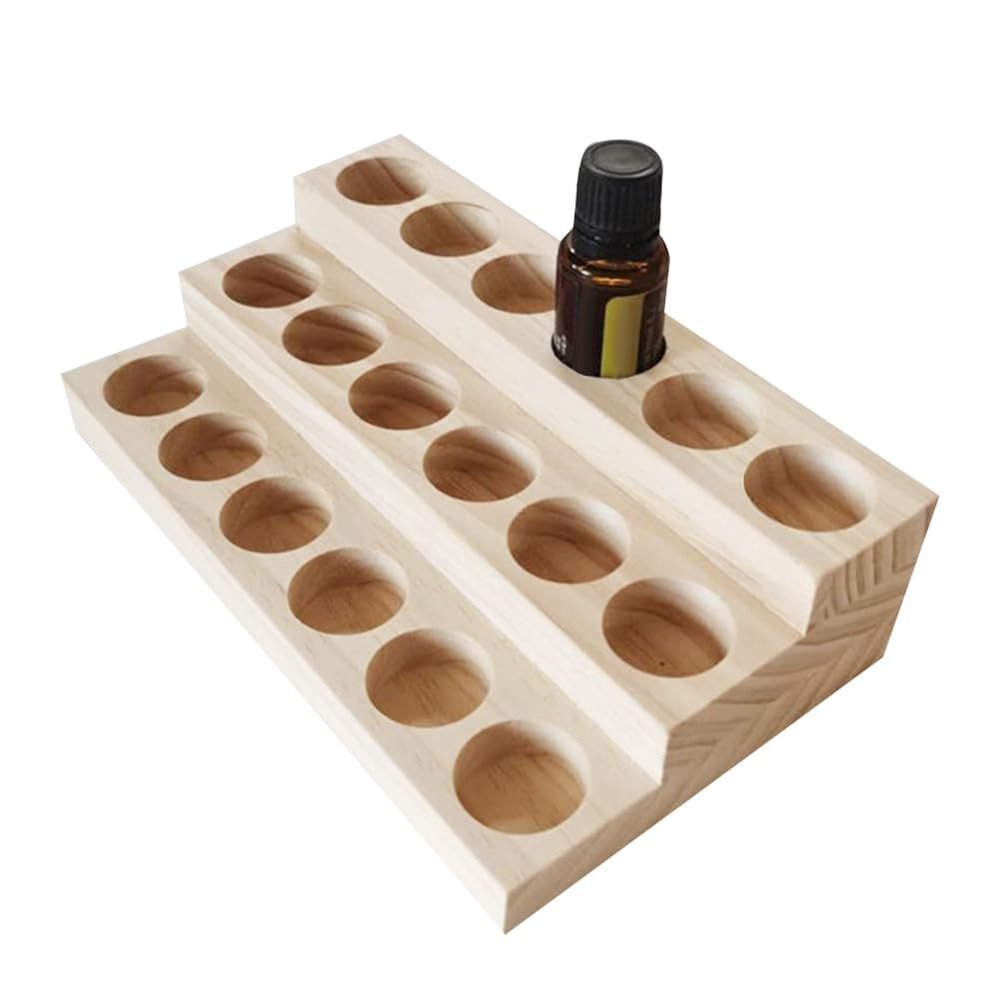 Essential Oil Wood Tiered Rack, Bottle Display Holder