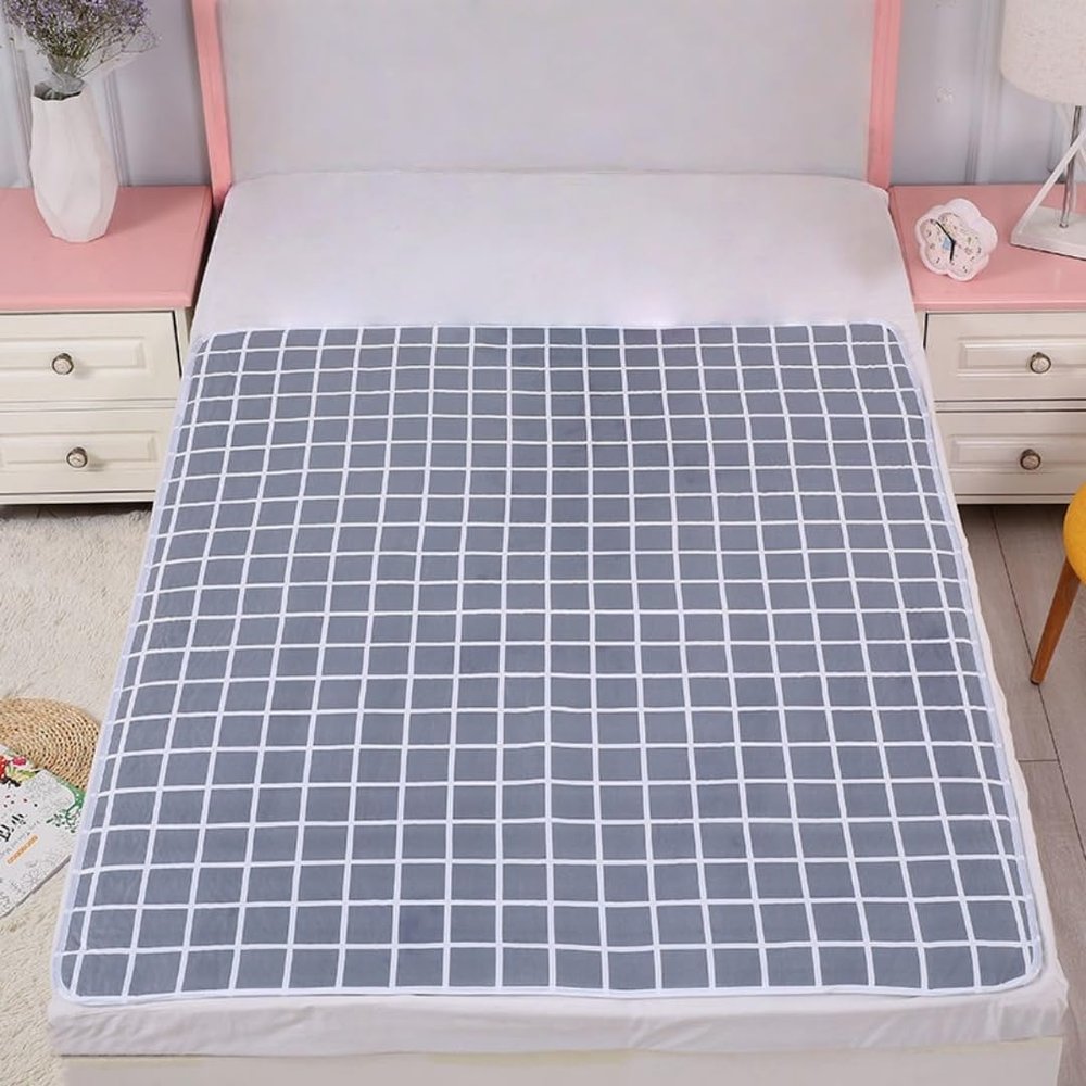 Hearda 2-Pack Washable Incontinence Bed Pads, Waterproof, Non-Slip, Gray, 200 x 230 cm