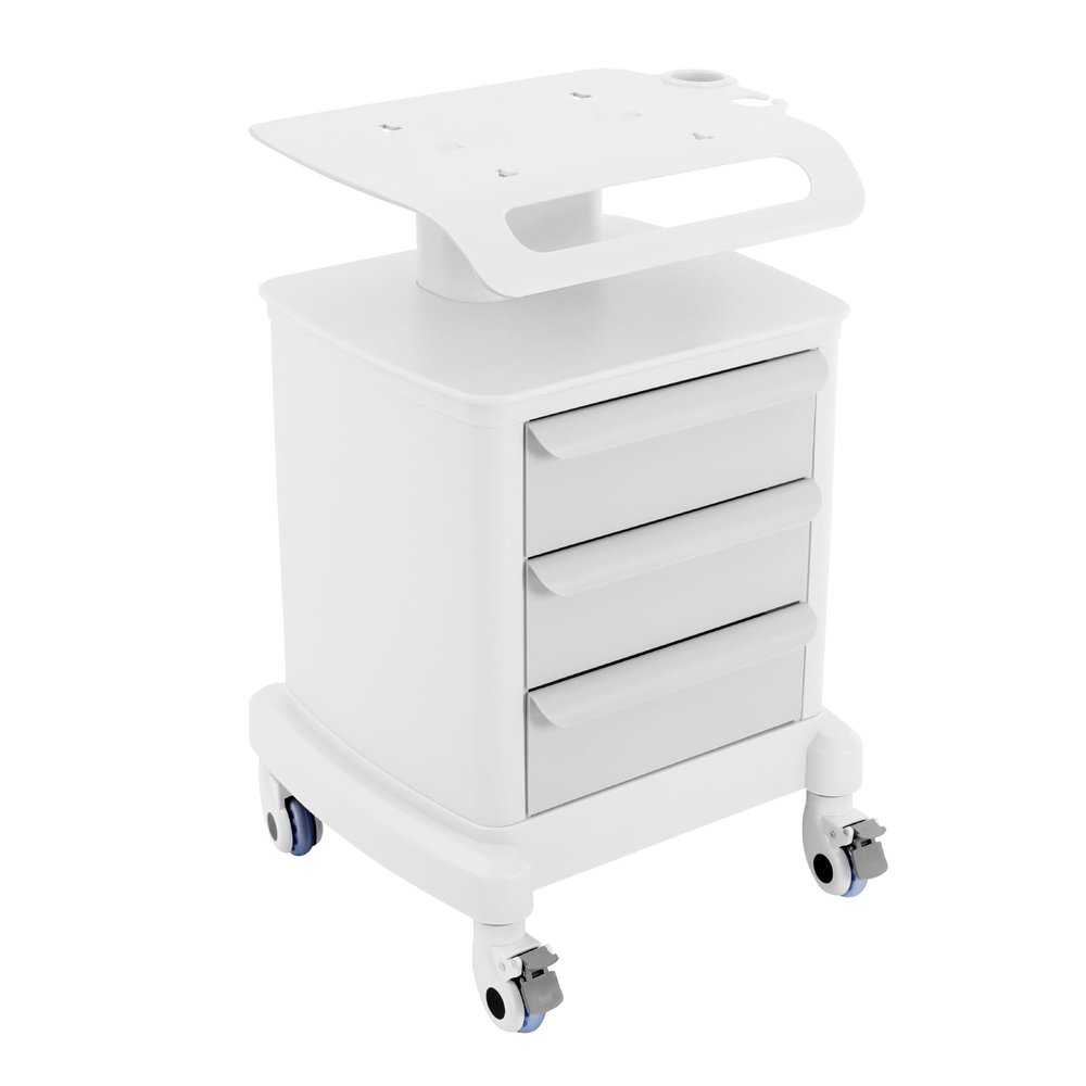 Salon Cosmetic Cart with 3 Drawers and 4 Casters, 30 kg Capacity