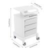 Salon Cosmetic Cart with 3 Drawers and 4 Casters, 30 kg Capacity view 2