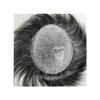 0.08 mm Thin Skin Toupee for Men, Human Hair System, No Glue Required, Light Gray, 7 x 10 in view 2