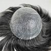 0.08 mm Thin Skin Toupee for Men, Human Hair System, No Glue Required, Light Gray, 7 x 10 in view 3