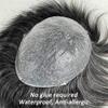 0.08 mm Thin Skin Toupee for Men, Human Hair System, No Glue Required, Light Gray, 7 x 10 in view 4