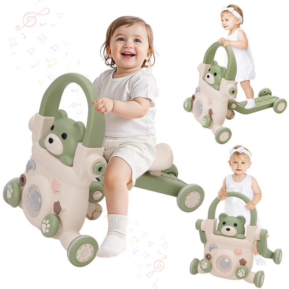 3-in-1 Baby Walker with Lights, Music, Toys, and Adjustable Speed