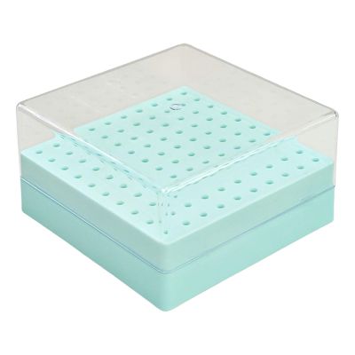 Professional Nail Drill Bit Storage Case, 100 Slots, Clear Lid