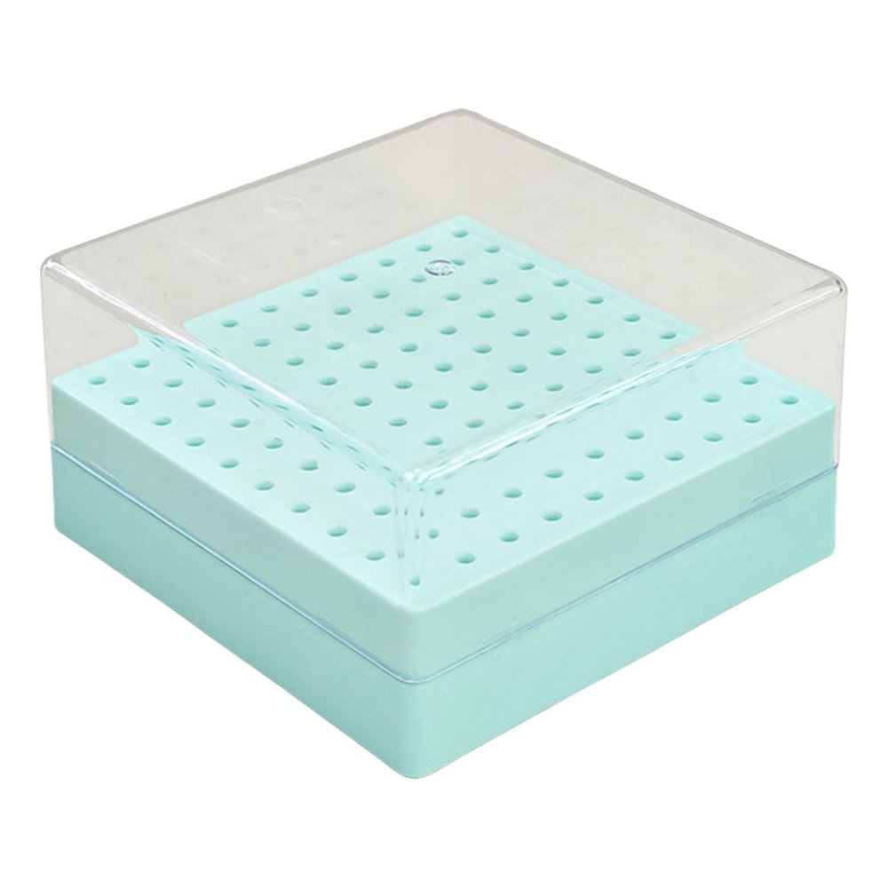 Professional Nail Drill Bit Storage Case, 100 Slots, Clear Lid