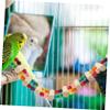 WOONEKY Natural Wood Bird Climbing Ladder Toy with Hanging Bridge and Climbing Swing for Budgies and Parrots view 2
