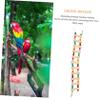 WOONEKY Natural Wood Bird Climbing Ladder Toy with Hanging Bridge and Climbing Swing for Budgies and Parrots view 3
