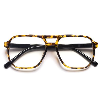 PEYEOISD Large Pilot Retro Reading Glasses for Women and Men, Extra-Large Square Blue-Light-Blocking Readers with Spring Hinges