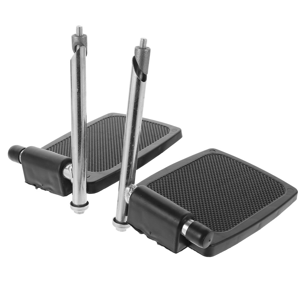 Wheelchair Footrests, 1 Pair, Height-Adjustable, with Plastic Bar