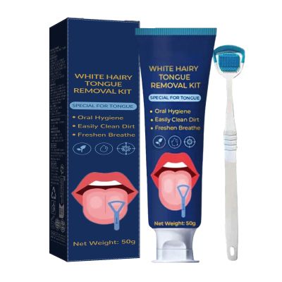 KOAHDE Tongue Cleaner Gel with Tongue Brush, Fresh Breath Oral Care Kit, Medical Tongue Gel Set, 50 g
