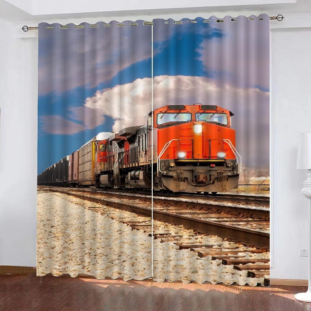ARiXIaNg Train Blackout Curtains with Eyelets, 2-Pack, 140 x 160 cm