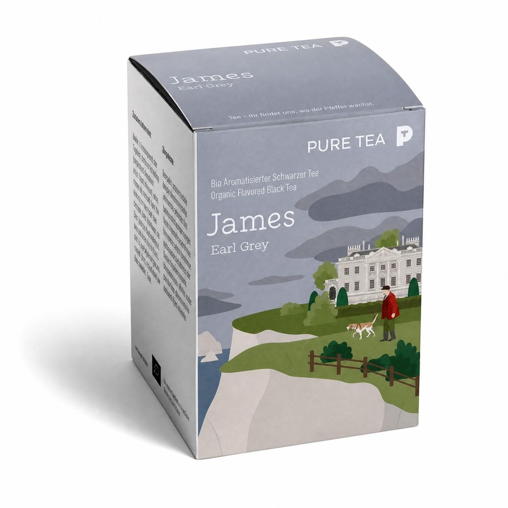 Pure Tea James Earl Grey Tea Bags – Premium Black Tea with Bergamot