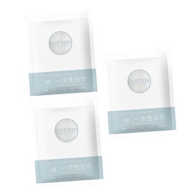 Disposable Shower Towels, 3-Pack, Cotton and Nonwoven Fabric