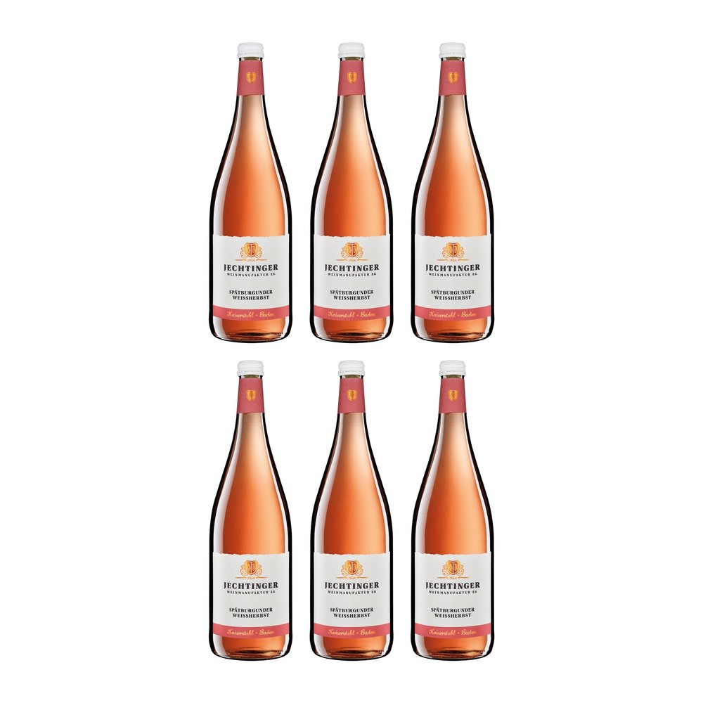 Jechtingen-Amoltern Spätburgunder Weißherbst Semi-Dry Rosé Wine, Germany, with FeinWert E-Book (6 x 1 L)