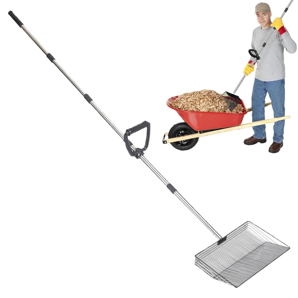 Telescoping Stall Sieve Shovel for Animal Waste