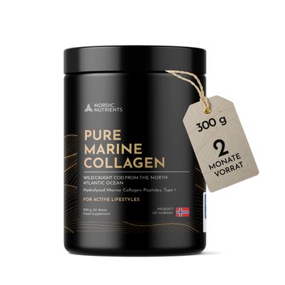 Marine Collagen Powder Type I | Norwegian Wild-Caught | Dermatest +34.8% Skin Moisture | 95% Protein for Skin, Hair, Joints & Recovery | MSC-Certified | 300 g (60 Servings)