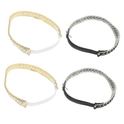 FRCOLOR 2 Pairs Elastic Rhinestone Shoelaces for High Heels, Removable Non-Slip Ankle Straps, Stylish and Comfortable for Women, Assorted Colors