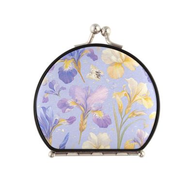 siphylline Summer Fresh Flower Bloom Double-Sided Compact Magnifying Mirror, 2x Magnification, Travel Mirror
