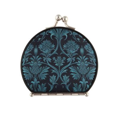 siphylline William Morris Cosmetic Mirror, Double-Sided, 2x Magnification, Travel Makeup Mirror, Turquoise Paisley