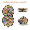 siphylline Double-Sided Mini Travel Hand Mirror with 2x Magnification, Watercolor Flowers view 3
