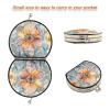 siphylline Pocket Mirror with Floral Design, Double-Sided, 2x Magnification, Mirror for Men view 3