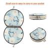 siphylline Light Blue Chrysanthemum Floral Double-Sided 2X Magnifying Makeup Mirror view 3