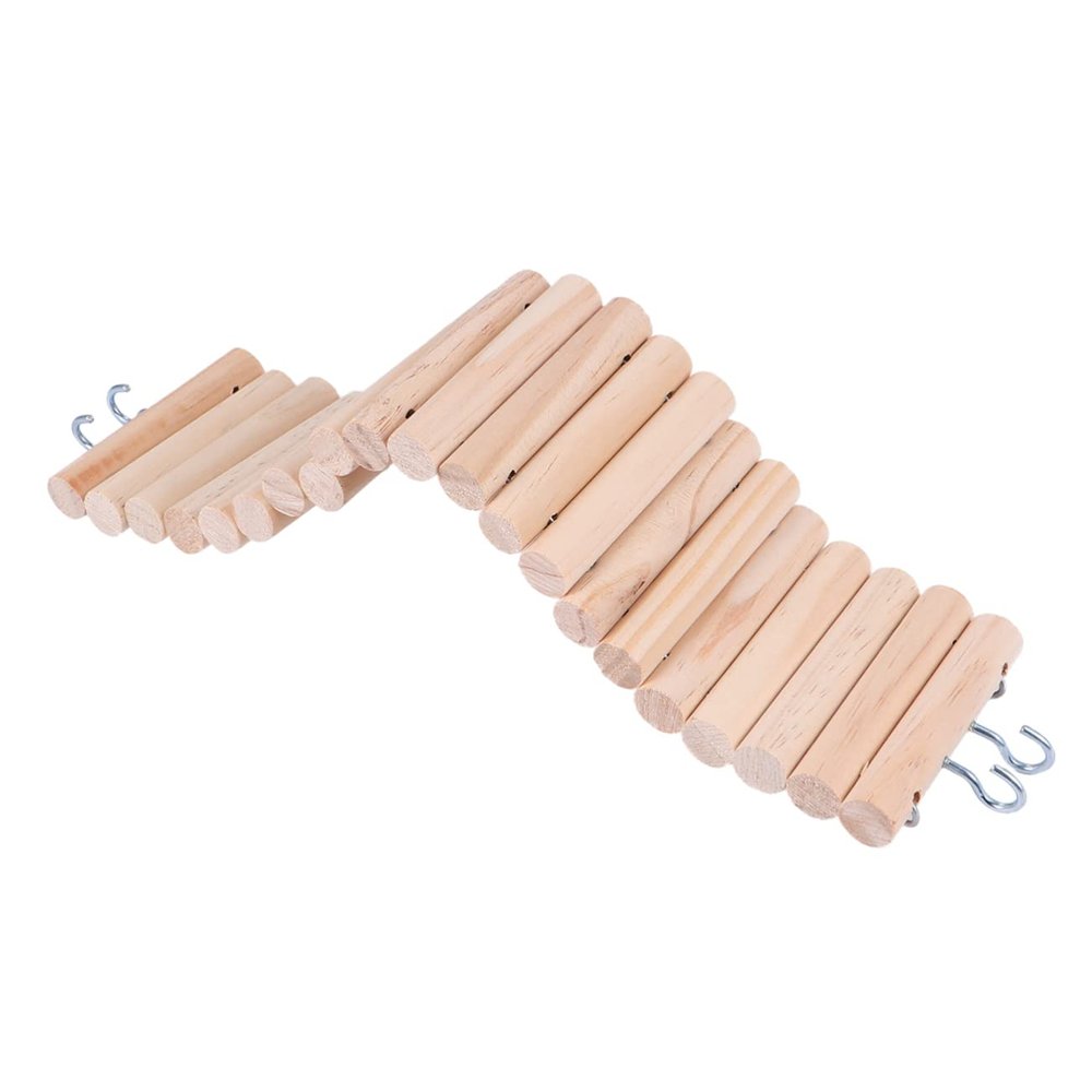 ifundom Wooden Climbing Ladder and Hanging Bridge for Small Animals