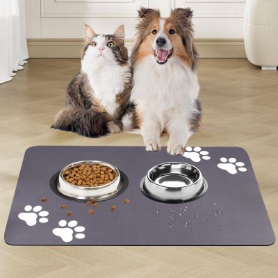 Dog Bowl Mat, 60x40cm Non-Slip Feeding Mat