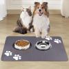 Dog Bowl Mat, 60x40cm Non-Slip Feeding Mat view 1