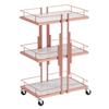 BOGAZY 3-Tier Salon Trolley, Rose Gold view 1