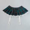 Sexy Schoolgirl Roleplay Lingerie Set with Plaid Skirt and Crop Top view 3