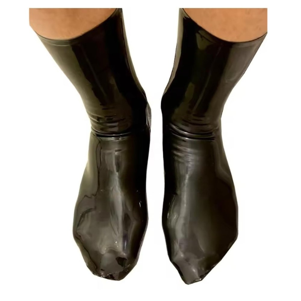 PPENGYYANHODSHIOP 100% Latex Socks, Ankle-High, Unisex, Customizable Size and Color, Men's, L