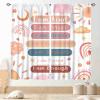 Pink Boho Rainbow Curtains for Classroom, Nursery & Girls’ Bedroom view 1
