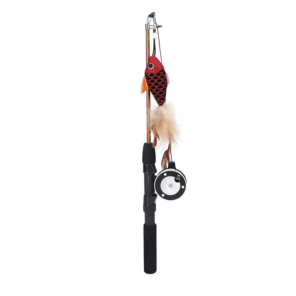Pongnas Cat Toy for Indoor Cats, Wall-Mounted Interactive Retractable Cat Wand Toy