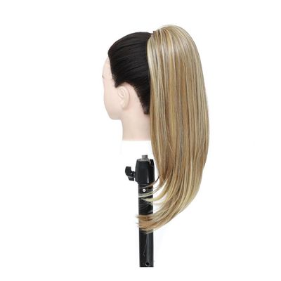 YHxFlux Long Straight Ponytail Extension, Drawstring, 45.7 cm, Heat-Resistant Synthetic Fiber, Clip-On, M15-25