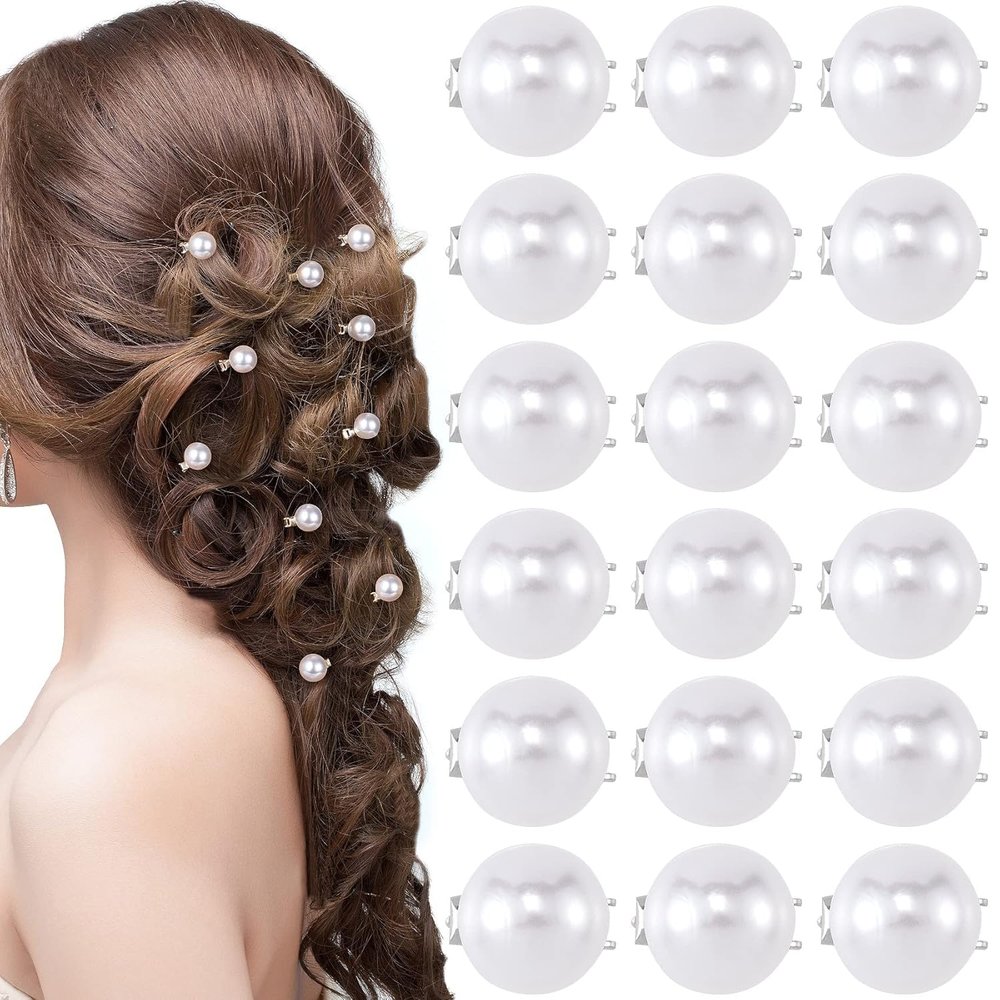 Yunxiao88 Mini Pearl Hair Clips for Women, White, 30 Pieces