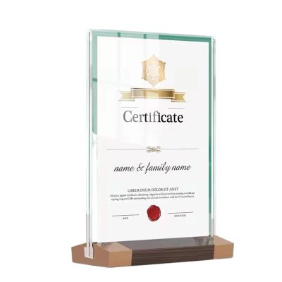 Double-Sided Acrylic Picture Frame with Wooden Base