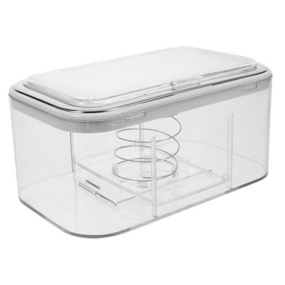 BAZEITFLOW Rectangular Tissue Box Cover, Transparent, with Lid, Durable Storage Box for Bathroom, Office and Home