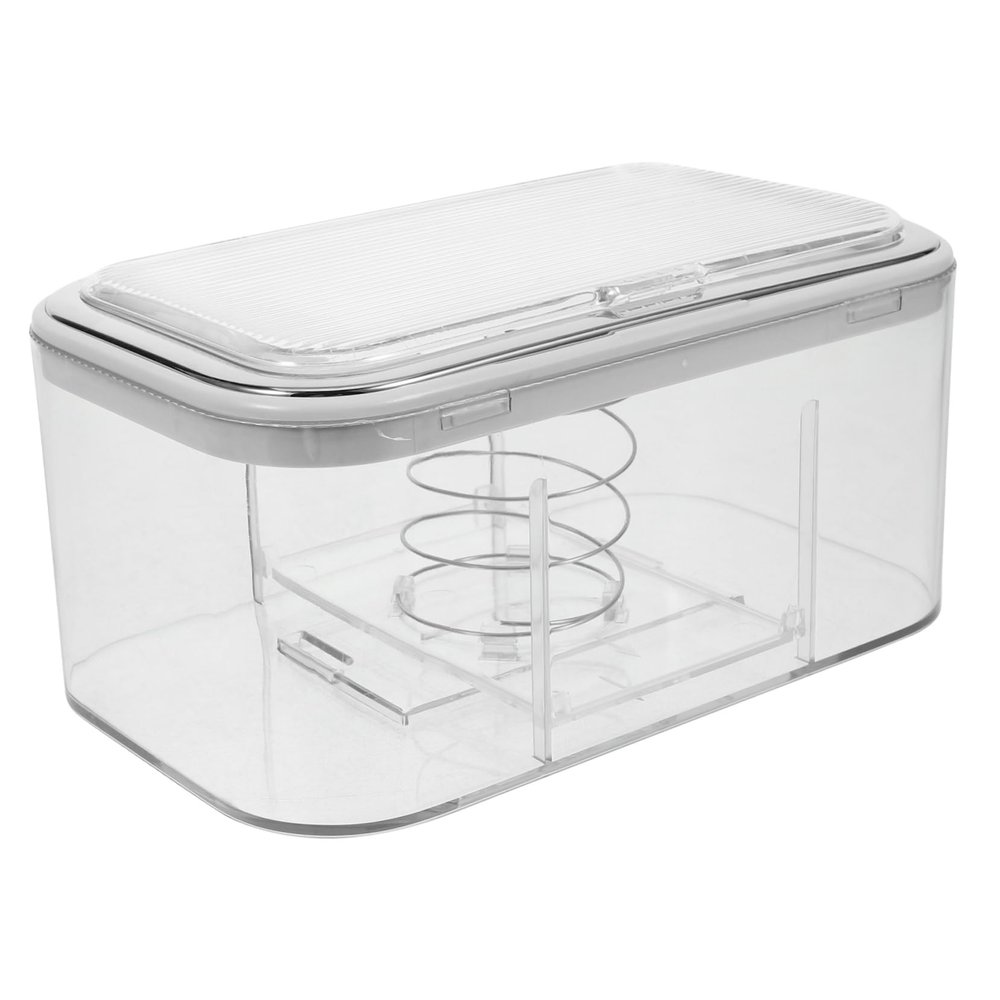 BAZEITFLOW Rectangular Tissue Box Cover, Transparent, with Lid, Durable Storage Box for Bathroom, Office and Home