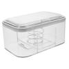BAZEITFLOW Rectangular Tissue Box Cover, Transparent, with Lid, Durable Storage Box for Bathroom, Office and Home view 1