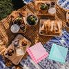80 Green Paper Napkins with Checkered Pattern for Parties and Picnics view 4