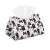 Foldable Tissue Box Cover with Colorful Cat Design, PVC Leather view 1