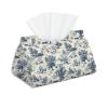 Foldable Tissue Box Cover with Vintage Village Pattern, PVC Leather Holder for Home, Office, Bathroom, Desk, Car, and Tabletop view 1