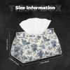 Foldable Tissue Box Cover with Vintage Village Pattern, PVC Leather Holder for Home, Office, Bathroom, Desk, Car, and Tabletop view 2