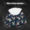 Foldable PVC Leather Tissue Box Cover with Colorful Hummingbird Print view 2