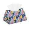 Tropical Leaf Tissue Box Cover, Foldable PVC Leather, Modern Home Decor view 1