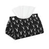 Tissue Box Cover, Cool White, Moose Print, Foldable PVC Leather, Modern Home Decor for Bathroom, Office, Desk, Car, and Tabletop view 1