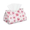 Foldable Tissue Box Cover with Cute Pink Jellyfish Print, PVC Leather, Long Holder for Home, Office, Car and Tabletop view 1